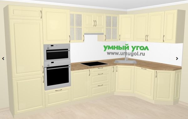 Дизайн проект угловой кухни 3,4 м х 1,8 м для ЖК в Кудрово