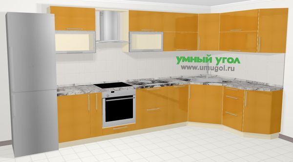 Дизайн проект угловой кухни 4 м х 1,75 м для ЖК на Парнасе